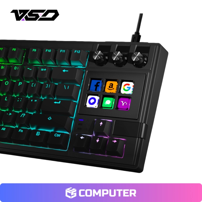 TECLADO MECANICO VSD K1 PRO RED SWICH STREAMDOCK PROGRAMABLE LCD