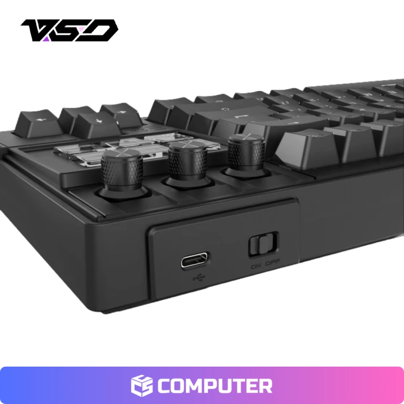 TECLADO MECANICO VSD K1 PRO RED SWICH STREAMDOCK PROGRAMABLE LCD