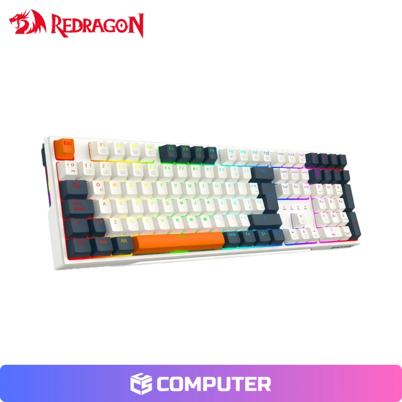 TECLADO REDRAGON TRUNDLE K668WBO RGB ESPAÑOL WHITE