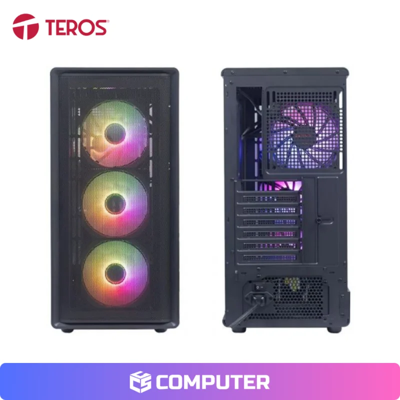 CASE GAMER TEROS TE-1323G M-ATX/ATX BLACK SN FUENTE