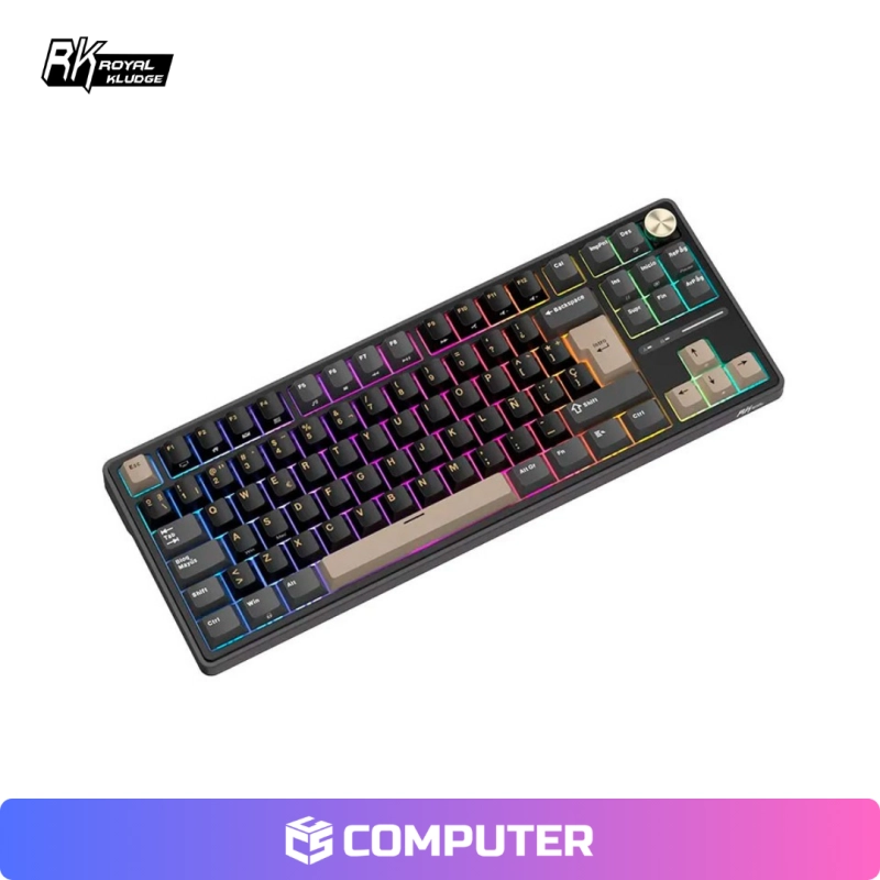 TECLADO ROYAL KLUDGE R87PRO QMK CABLEADO/ RGB PHANTOM - CREAMY SWITCH