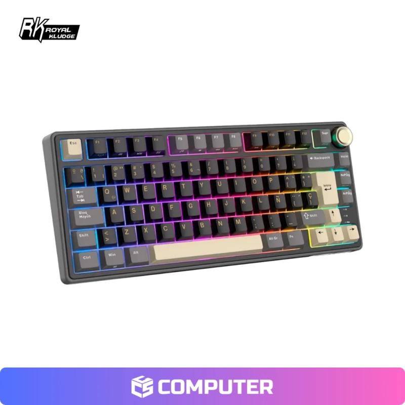 TECLADO ROYAL KLUDGE RK R75 CABLEADO BROWN SWITCH/  PHANTOM