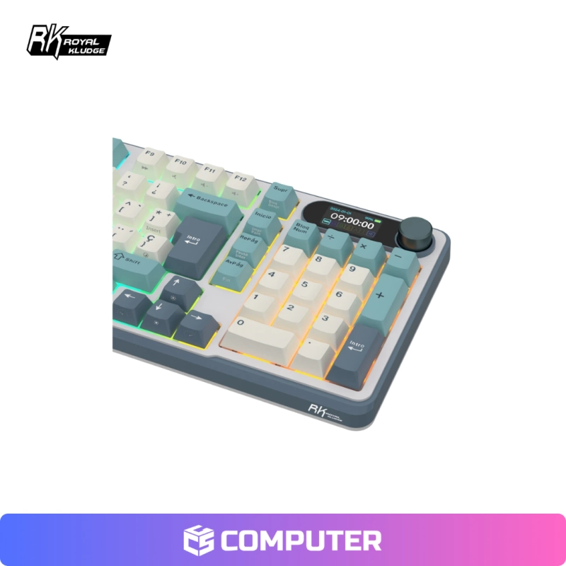 TECLADO ROYAL KLUDGE RK-S98 INALAMBRICO CHARTREUSE SWITCH/ LIGHT CLOUD