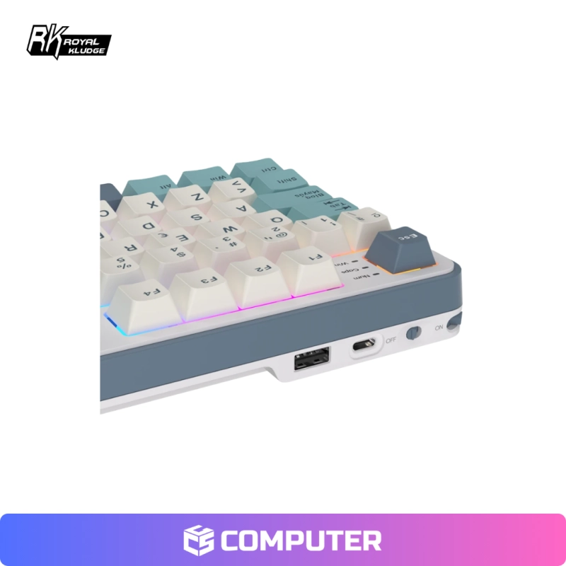 TECLADO ROYAL KLUDGE RK-S98 INALAMBRICO CHARTREUSE SWITCH/ LIGHT CLOUD