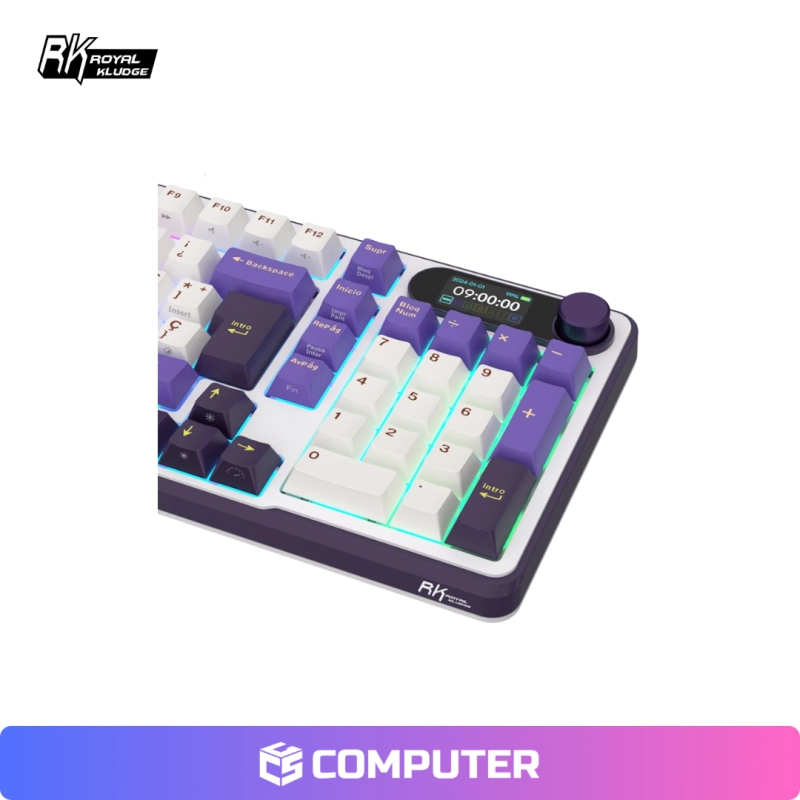 TECLADO ROYAL KLUDGE RK-S98 INALAMBRICO SWITCH CHARTREUSE/ BLACKBERRY MOUSE