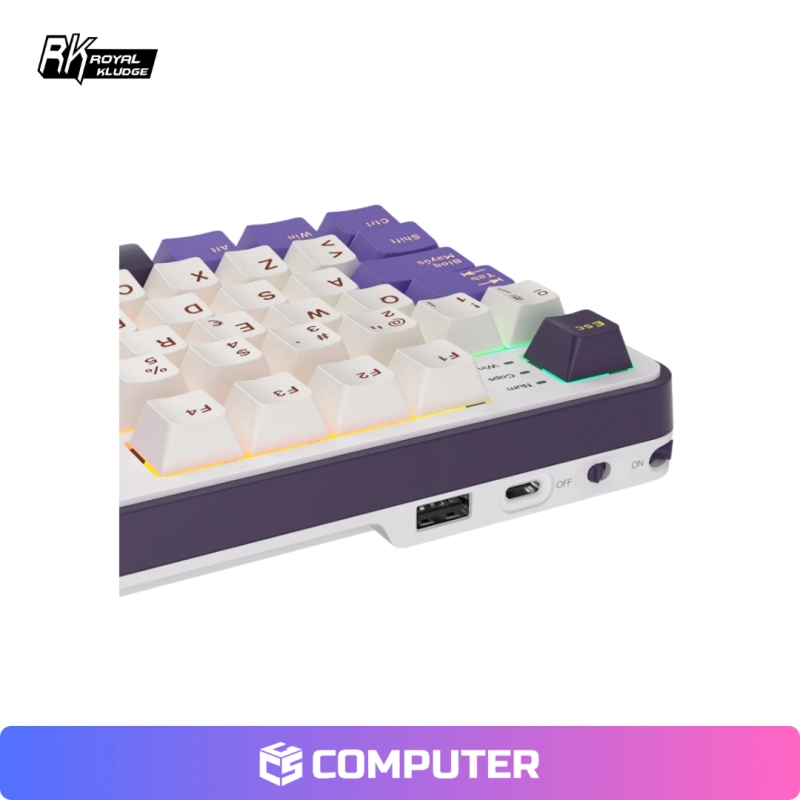 TECLADO ROYAL KLUDGE RK-S98 INALAMBRICO SWITCH CHARTREUSE/ BLACKBERRY MOUSE