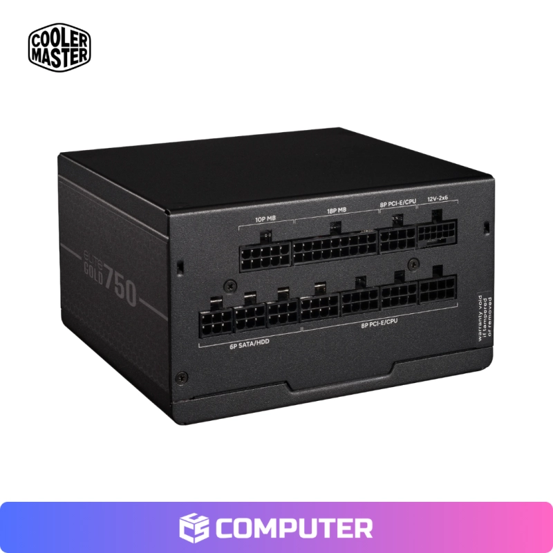 FUENTE DE PODER COOLER MASTER ELITE GOLD 750 BLACK 750W 80 PLUS GOLD FULL MODULAR