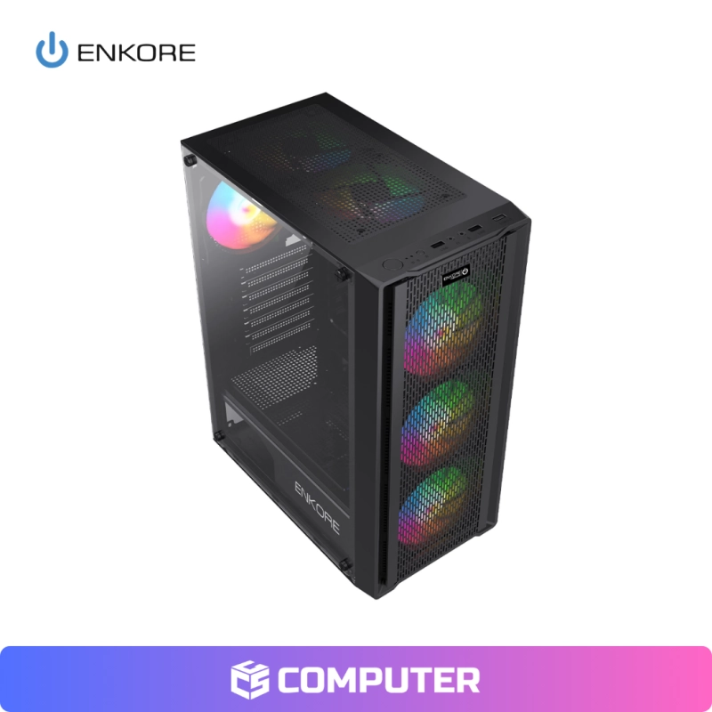 CASE ENKORE VIBRANT ENK 5005 ARGB 4FAN BLACK