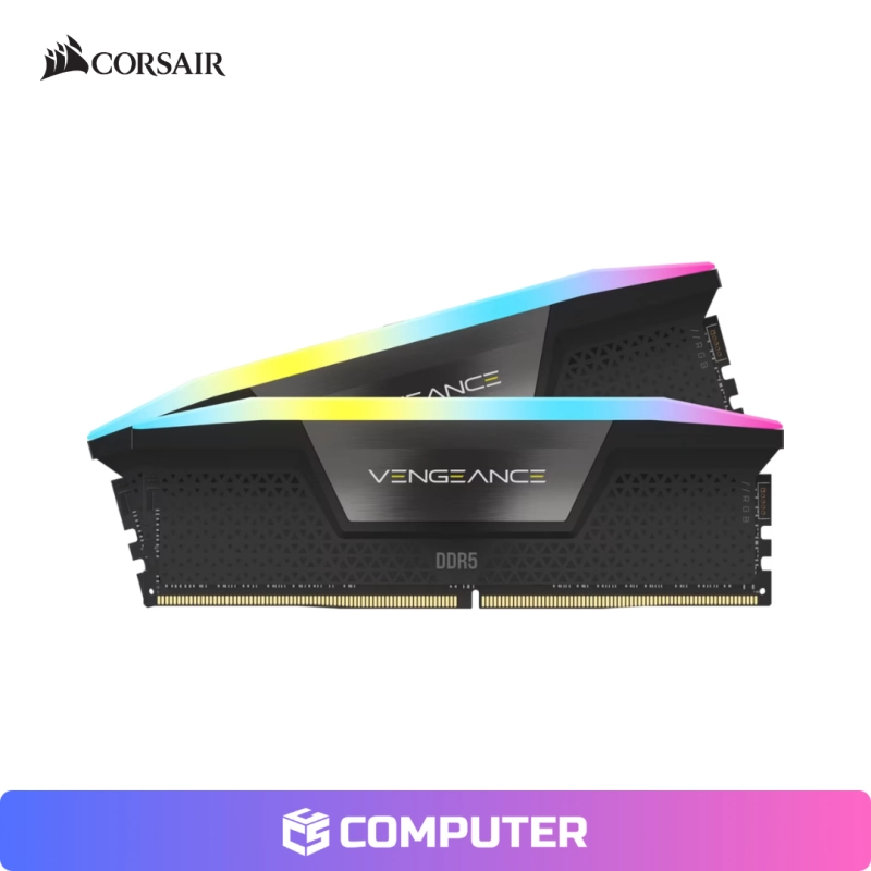 MEMORIA RAM CORSAIR VENGEANCE 32GB (16GBX2) RGB DDR5 6400MHZ CL32
