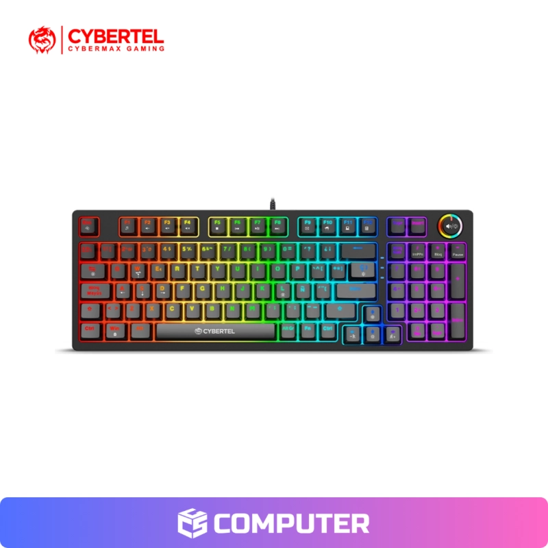 KIT GAMING CYBERTEL STRIKER 3 EN 1 GT1802R TECLADO/MOUSE/PADMOUSE BLACK BLUE SWI