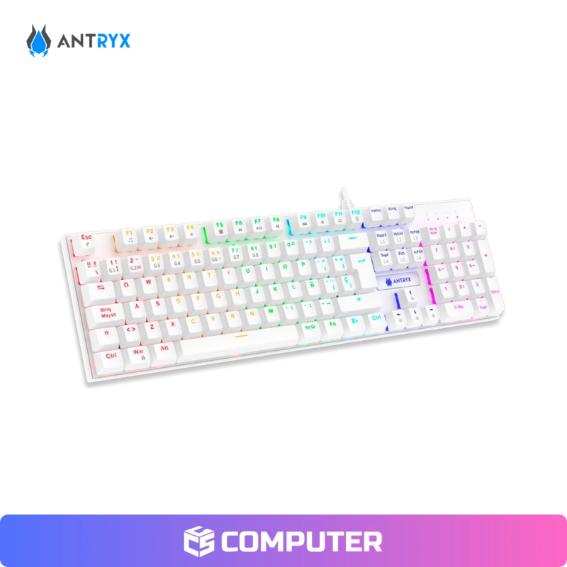 KIT GAMING AUDIFONO + TECLADO + MOUSE ANTRYX GC-3100 X3 WHITE/ SWICTH BLUE