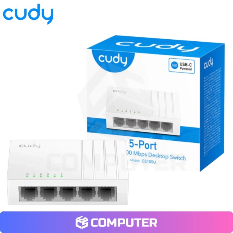 SWITCH GIGABIT CUDY GS105U USB C 5 PUERTOS