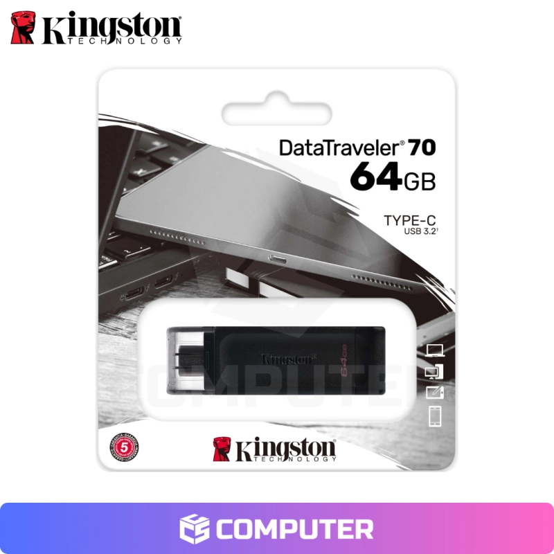 USB TIPO C 64GB KINGSTON NEGRO