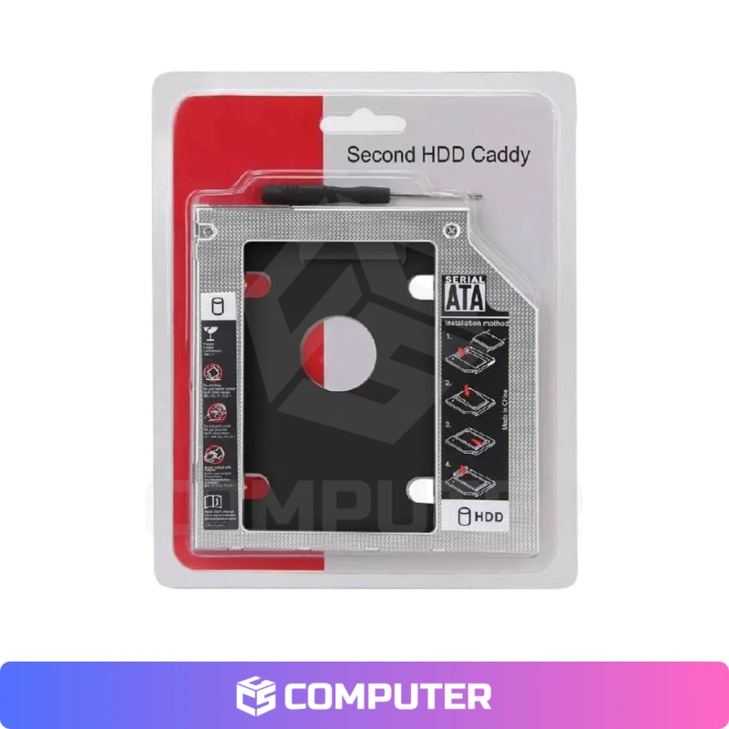 ADAPTADOR CADDY SLIM 9.5MM PARA HDD 2.5“ SATA