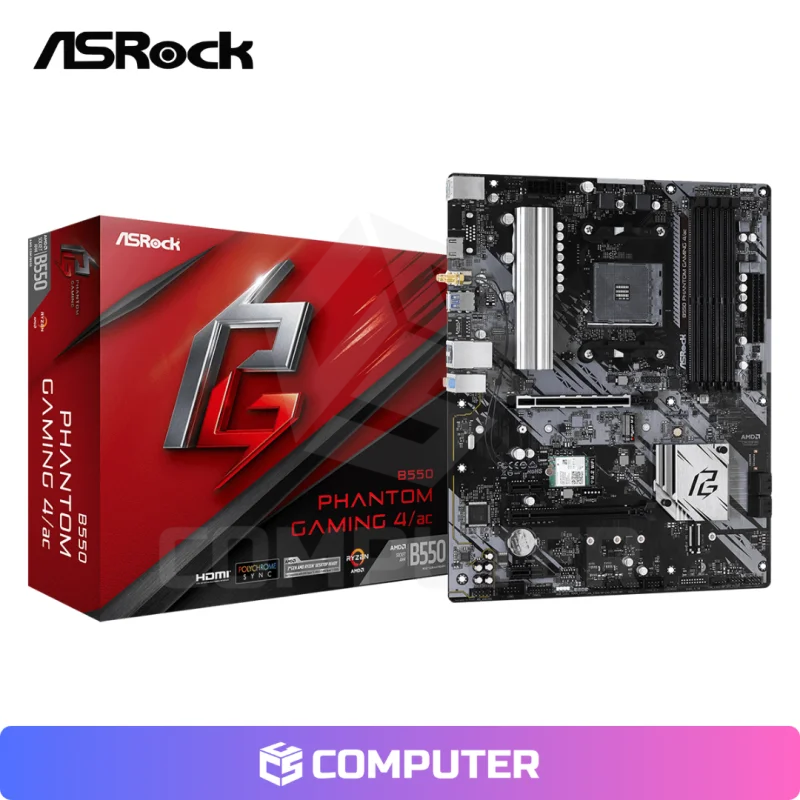 PLACA MADRE ASROCK B550 PHANTOM GAMING 4/AC SOCKET WIFI DDR4 /AM4