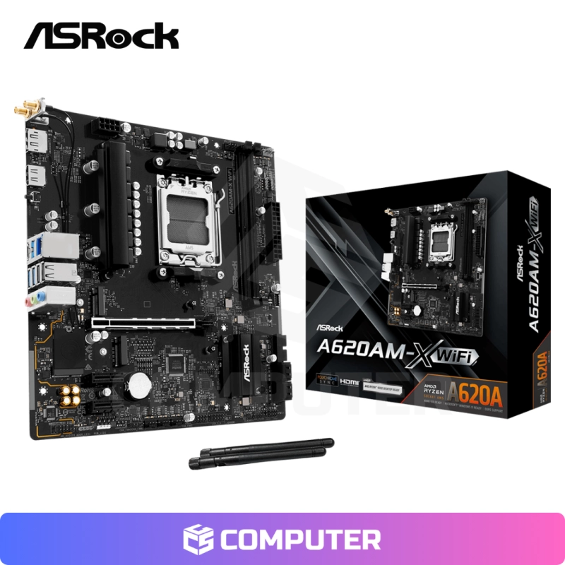 PLACA MADRE ASROCK A620AM-X WIFI DDR5/AM5