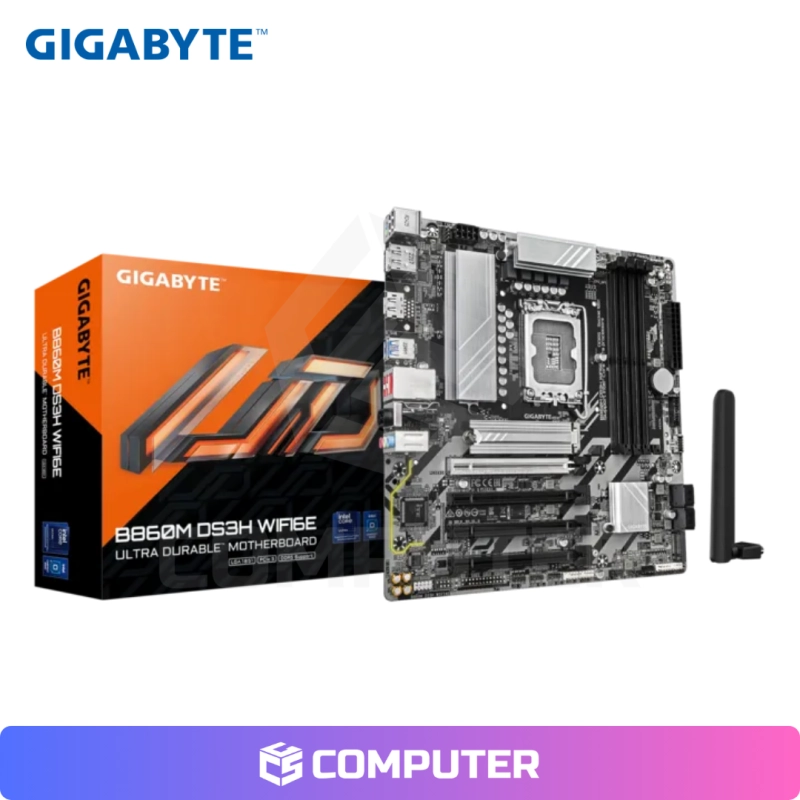 PLACA MADRE GIGABYTE B860M DS3H WIFI6E DDR5/LGA1851
