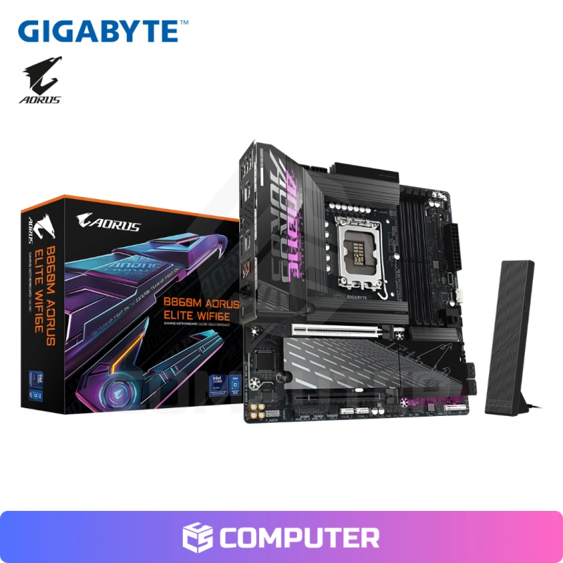 PLACA MADRE GIGABYTE B860M AORUS ELITE WIFI6E MATX DDR5 /LGA1851