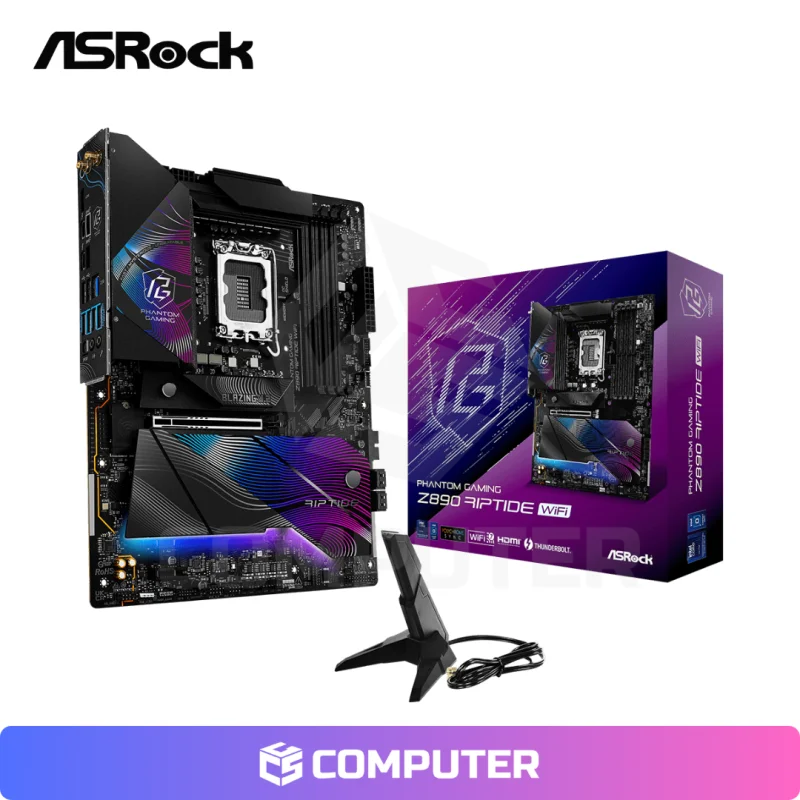 PLACA MADRE ASROCK Z890 PHANTOM GAMING RIPTIDE WIFI7/DDR5/LGA 1851