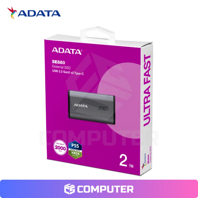 DISCO SOLIDO SSD EXTERNO ADATA ELITE SE880 TITANIUM 2TB