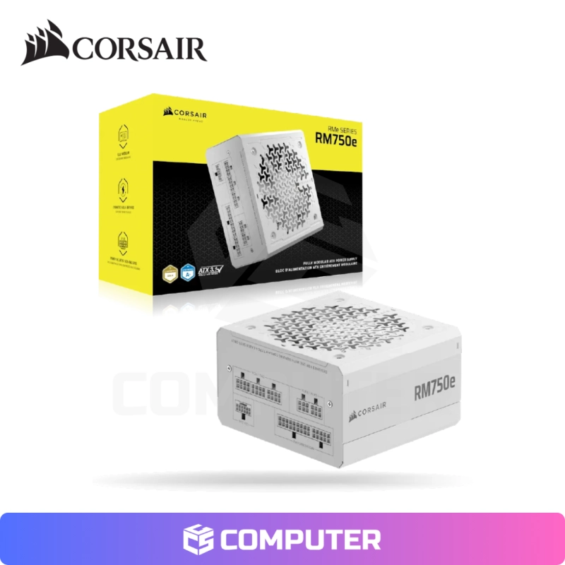FUENTE CORSAIR RM750E 750W 80 PLUS GOLD FULL MODULAR WHITE ( PLANITIUM CIBERTENIC)