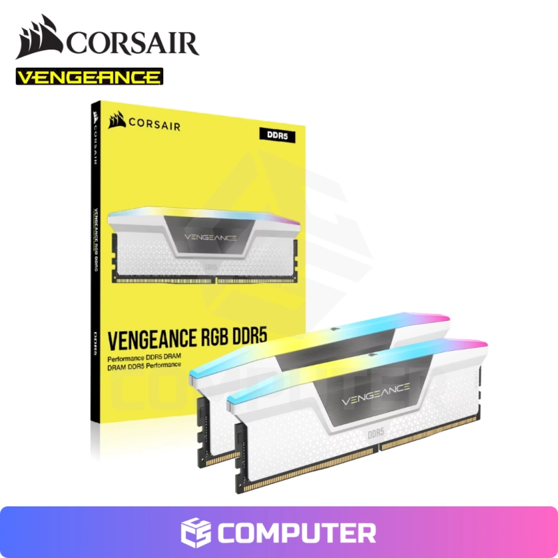 MEMORIA RAM CORSAIR VENGEANCE WHITE RGB DDR5 32GB(2X16) 6000MT/s CL36