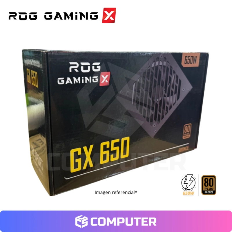 FUENTE DE PODER ROGX GAMING 650W 80 PLUS BRONCE RUIX NEGRO