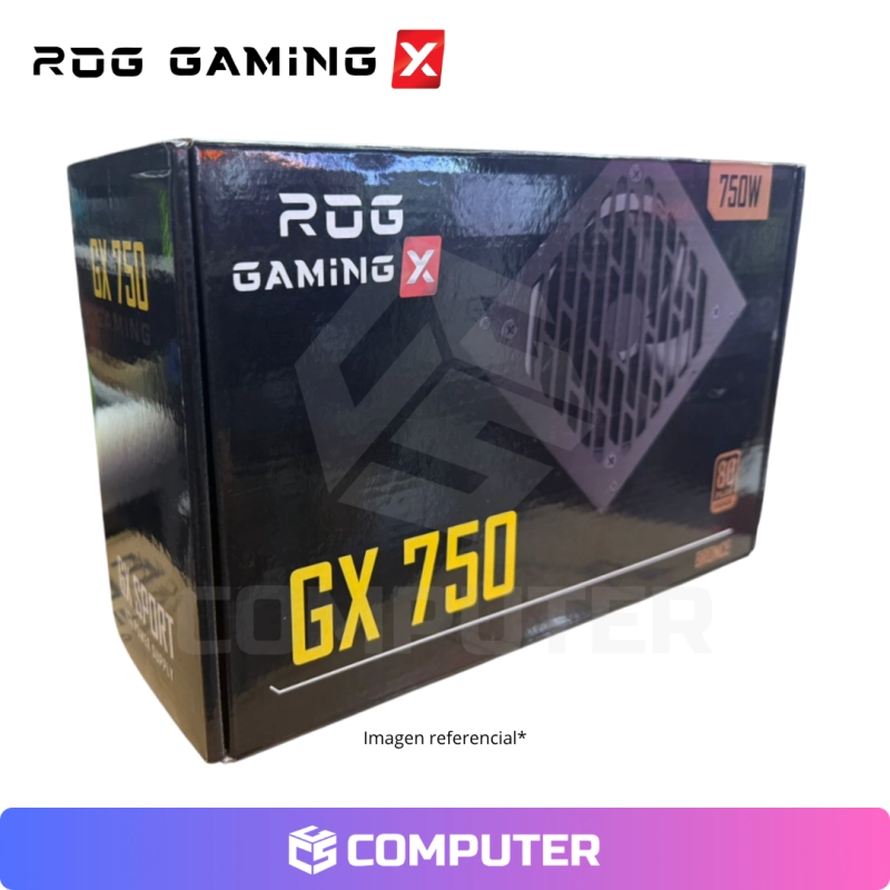 FUENTE DE PODER ROGX GAMING 750W 80 PLUS BRONCE RUIX NEGRO