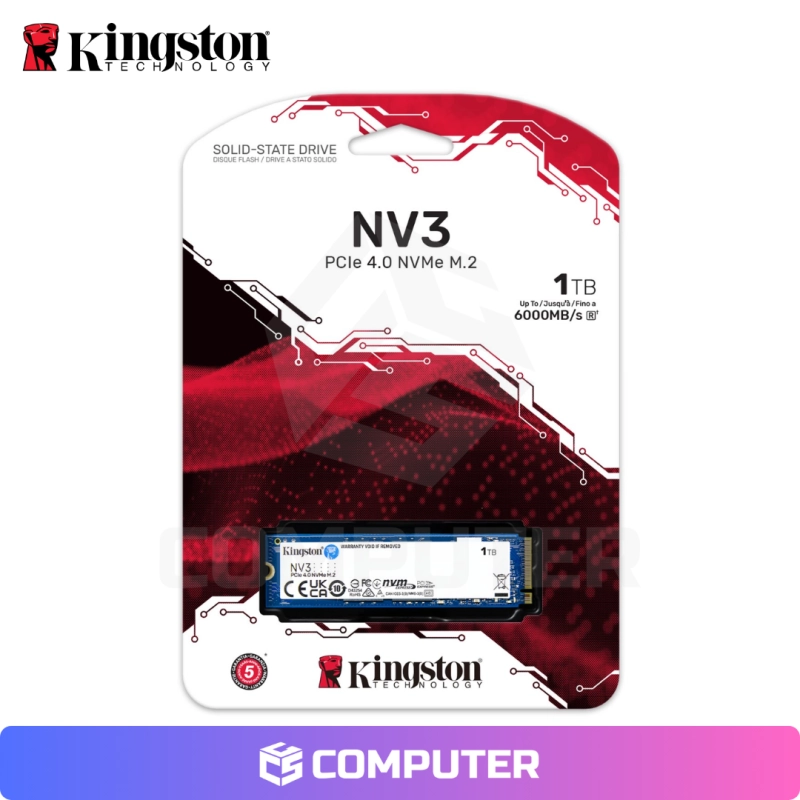 DISCO SOLIDO SSD M.2 PCIE 1TB KINGSTON NV3 PCI4 6000MB/S