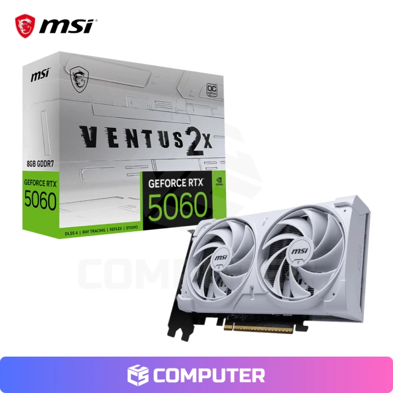 TARJETA DE VIDEO MSI GEFORCE RTX 5060 8GB VENTUS 2X OC WHITE