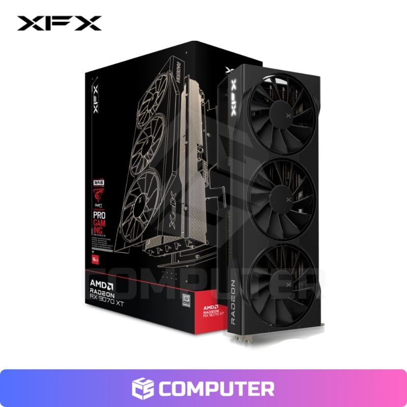 TARJETA DE VIDEO RADEON XFX SWIFT RX 9070XT 16GB NEGRO X3FAN