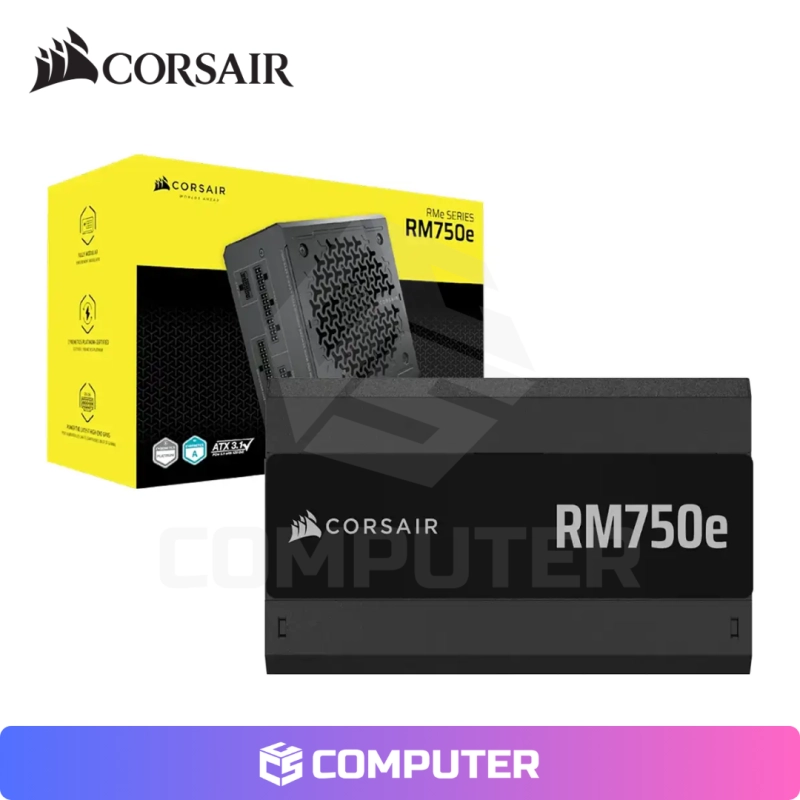 FUENTE DE PODER CORSAIR RM750E 750W 80 PLUS GOLD FULL MODULAR BLACK