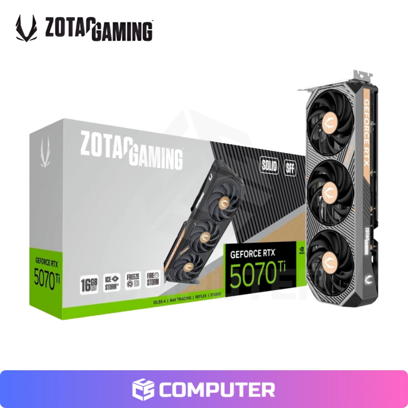 TARJETA DE VIDEO GEFORCE RTX 5070 TI 16GB ZOTAC SOLID OC SFF SOLO PC