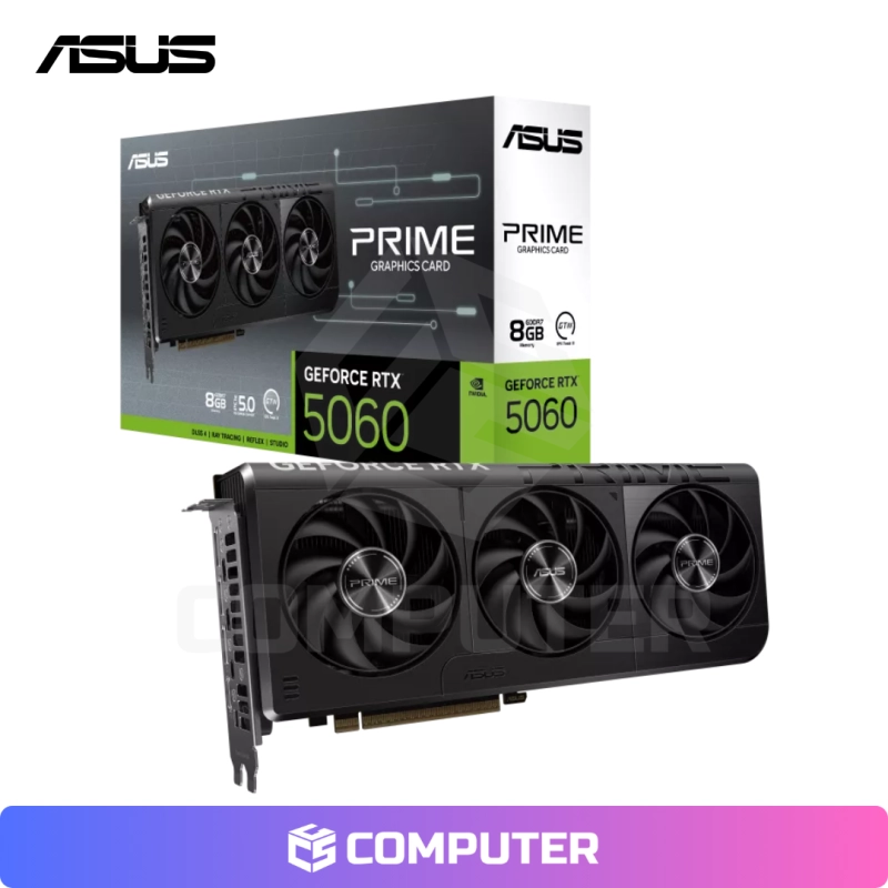 TARJETA DE VIDEO ASUS GEFORCE RTX 5060 8GB GDDR7 128BITS PRIME OC EDITION