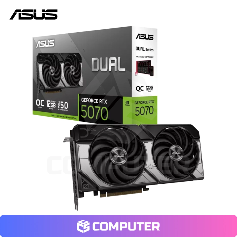 TARJETA DE VIDEO ASUS GEFORCE RTX 5070 12GB GDDR7 192BITS DUAL OC