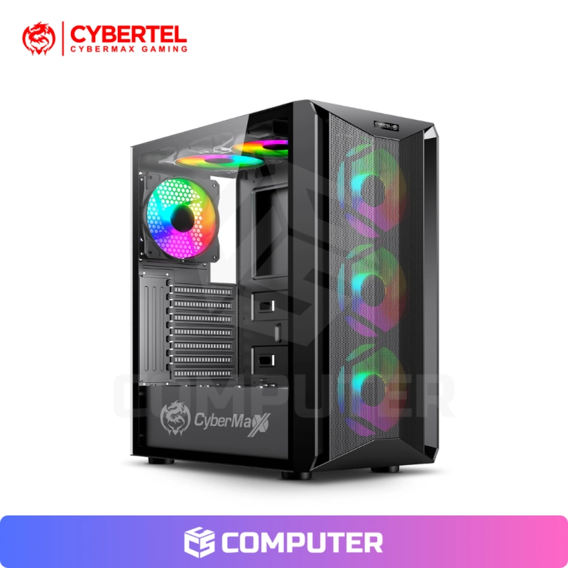 CASE GAMER CYBERTEL ELEMENT PLUS ATX CBX5011R ARGB 6FAN SIN FUENTE