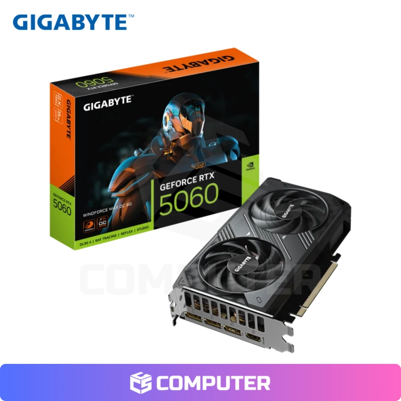 TARJETA DE VIDEO GIGABYTE RTX 5060 WINDFORCE MAX OC 8GB X2 FAN