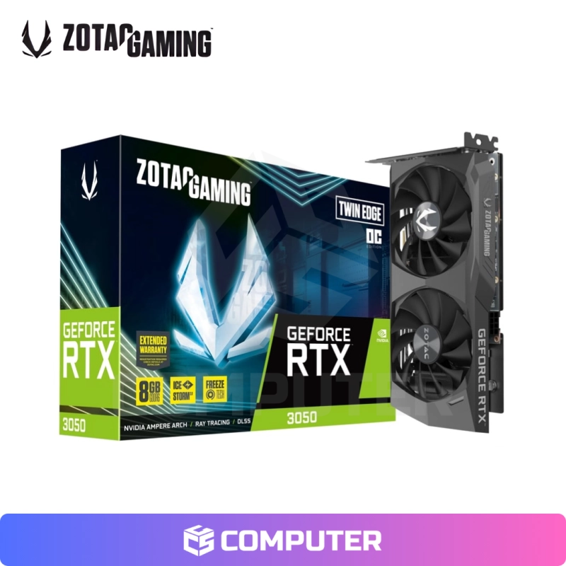 TARJETA DE VIDEO ZOTAC GAMING GEFORCE RTX 3050 6GB GDDDR6 TWIN EDGE OC