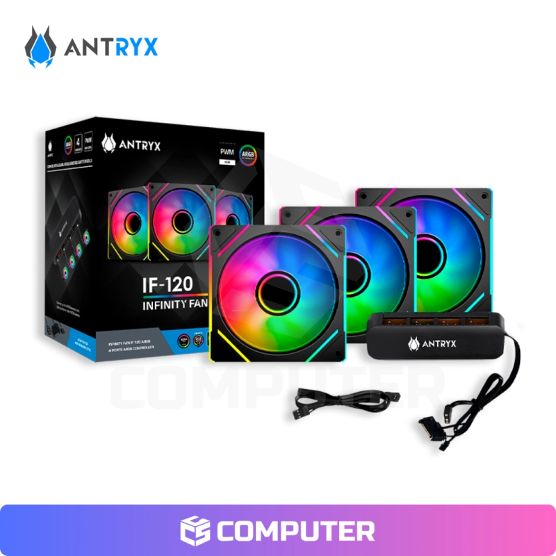 KIT ARGB ANTRYX IF-120 INFINITY BLACK 120MM X3