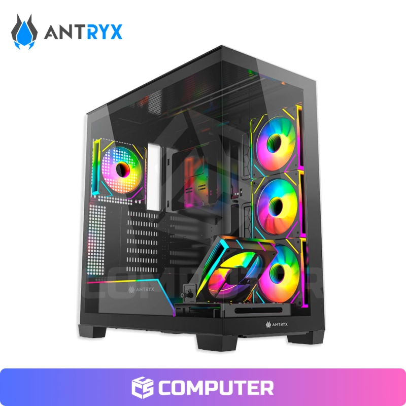 CASE ANTRYX FX 850 PRO BLACK ARGB SIN FUENTE VIDRIO TEMPLADO MID TOWER