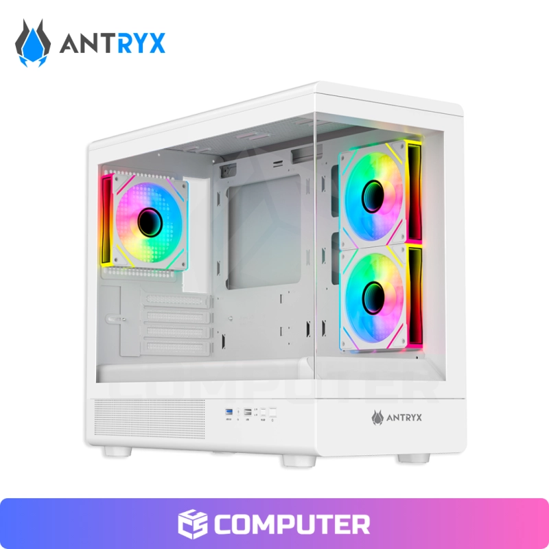 CASE ANTRYX FX630M WHITE ARGB SIN FUENTE VIDRIO TEMPLADO MINI TOWER