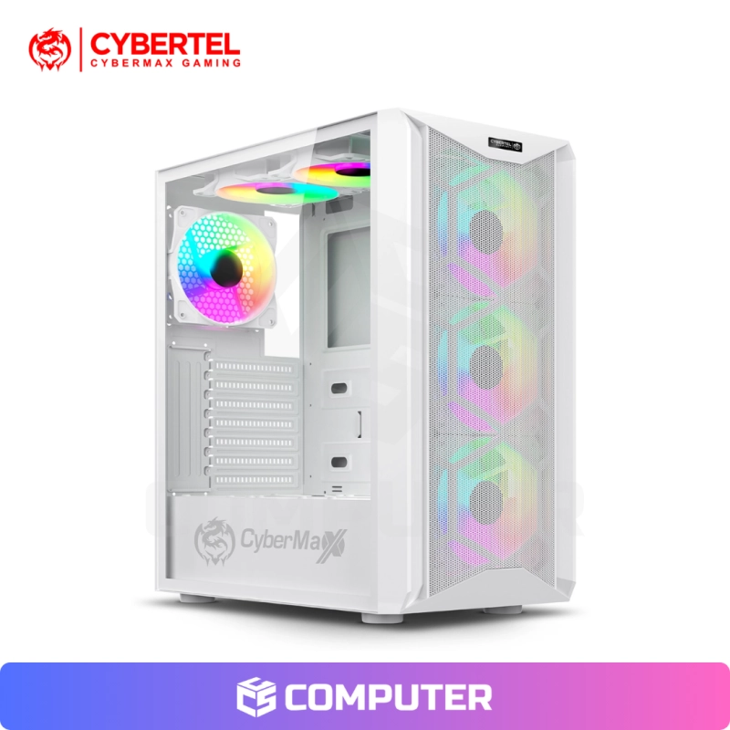 CASE GAMER CYBERTEL ELEMENT PLUS WHITE ATX CBX5011RW ARGB  6FAN SIN FUENTE