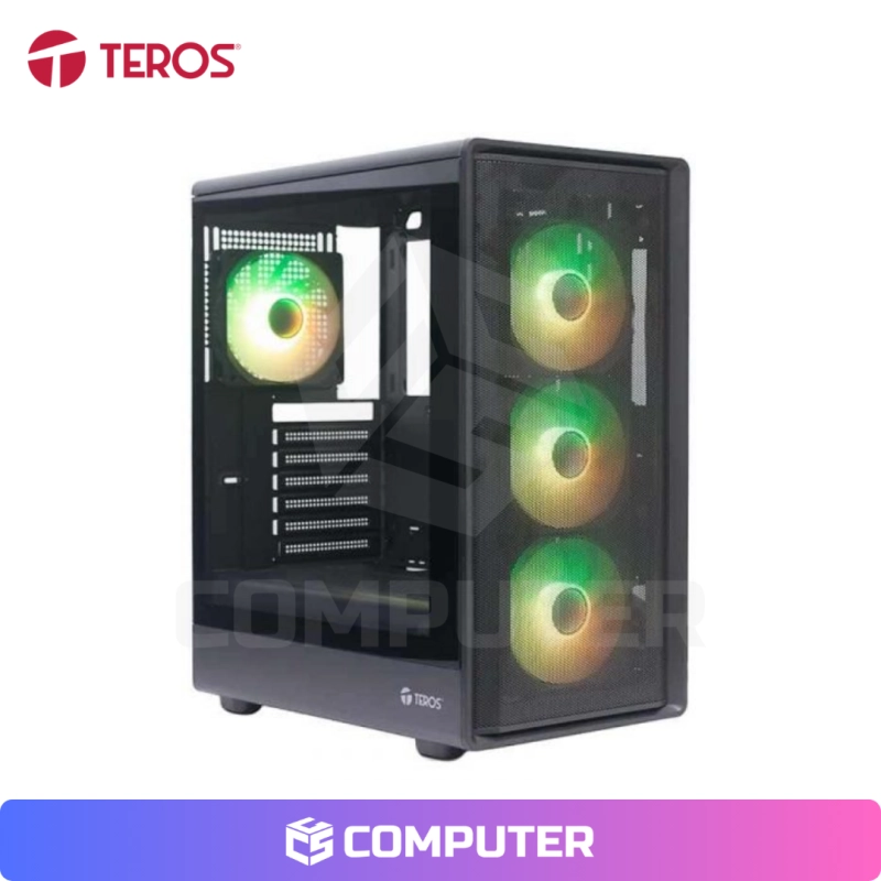 CASE GAMER TEROS TE-1323G, ITX, M-ATX, ATX WHITE SN FUENTE