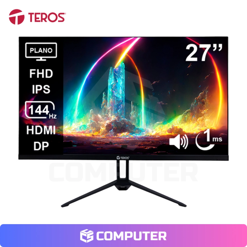 MONITOR PLANO TEROS TE-2714S 27 FHD IPS/ 144HZ/ 1MS/ HDMI/ DP