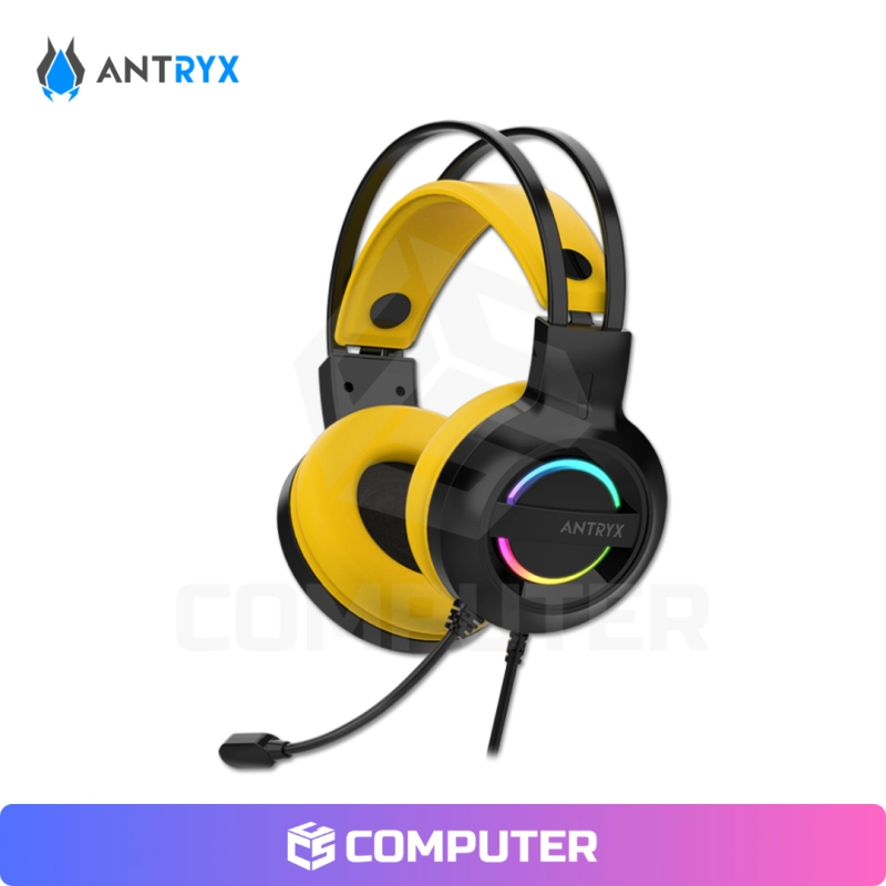 AUDIFONO ANTRYX IRIS-K YELLOW RAINBOW CON MICROFONO 7.1 VIRTUAL SURROUND