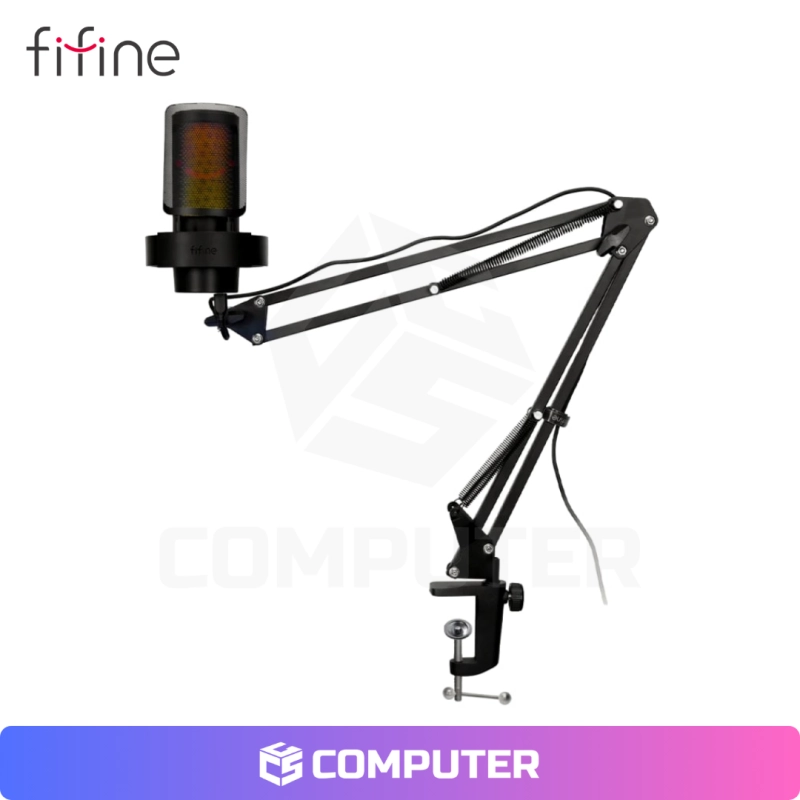 MICROFONO FIFINE A8T CON SOPORTE DE BRAZO NEGRO