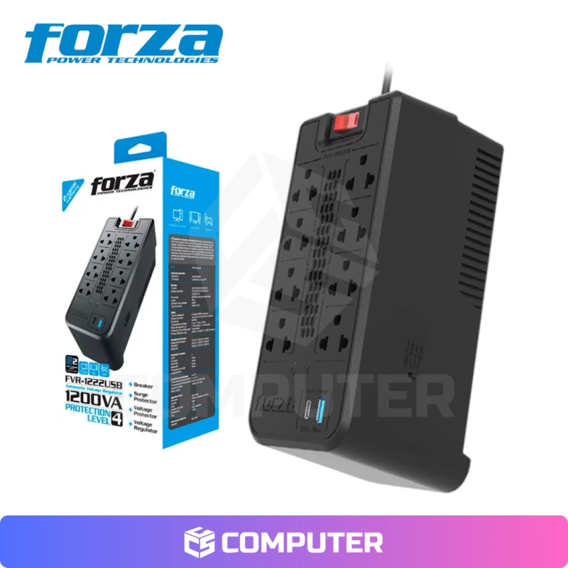 ESTABILIZADOR FORZA MOD. FVR-1222USB 1200VA/600W