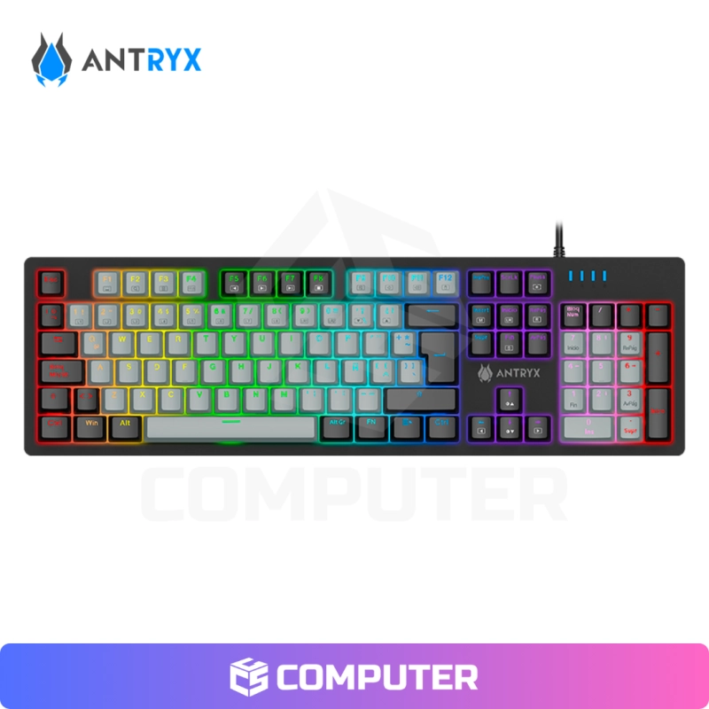 TECLADO MECANICO ANTRYX MK860L RGB BLACK & GRAY SWITCH RED
