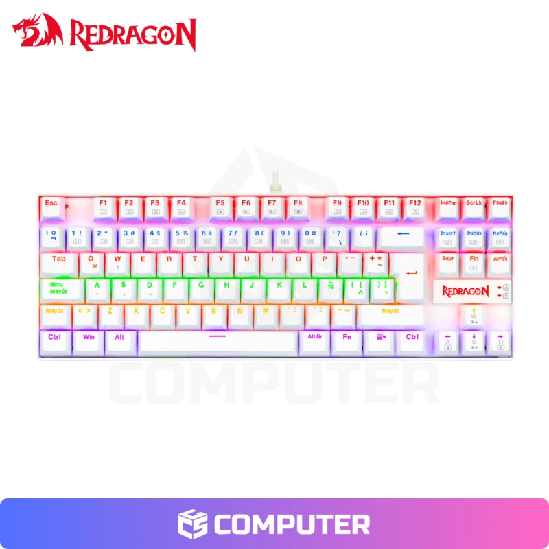 TECLADO MECANICO REDRAGON KUMARA K552-KR  SW-RED RAINBOW BLANCO