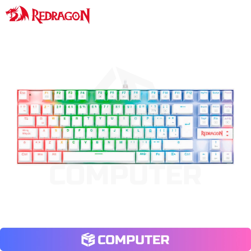 TECLADO MECANICO REDRAGON KUMARA K552 SW-RED RGB  BLANCO